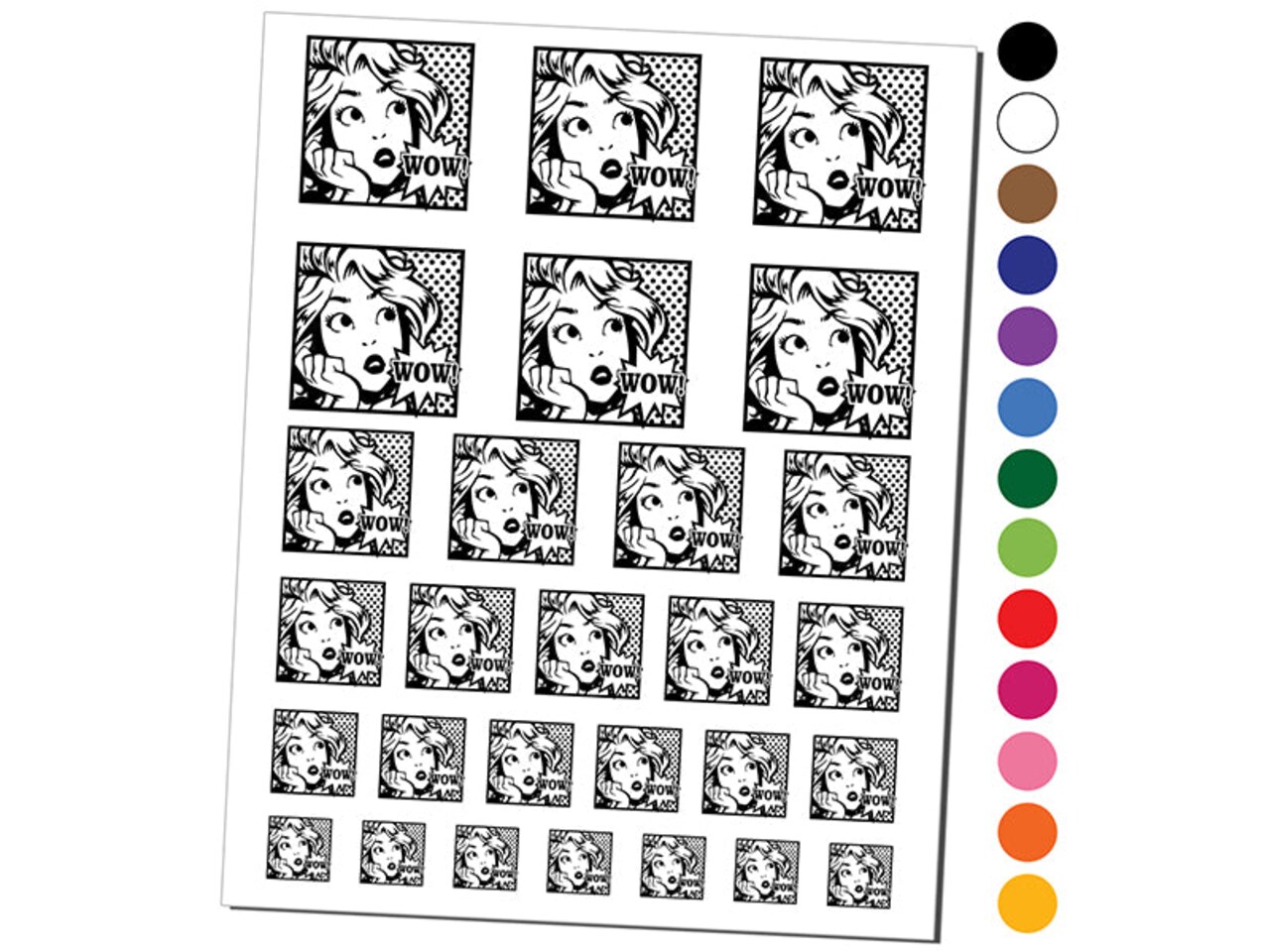 Wow Vintage Comic Pop Art Temporary Tattoo Water Resistant Fake Body Art Set Collection